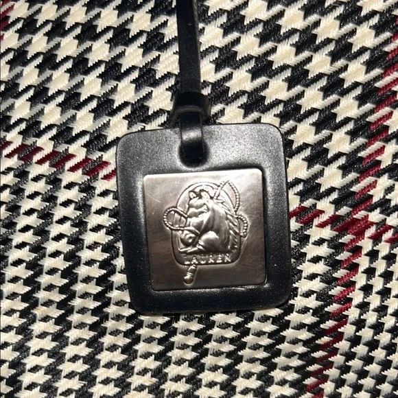 Lauren by Ralph Lauren Houndstooth Pattern Shoulder Bag. NWOT. Prestine cond. - Picture 4 of 12